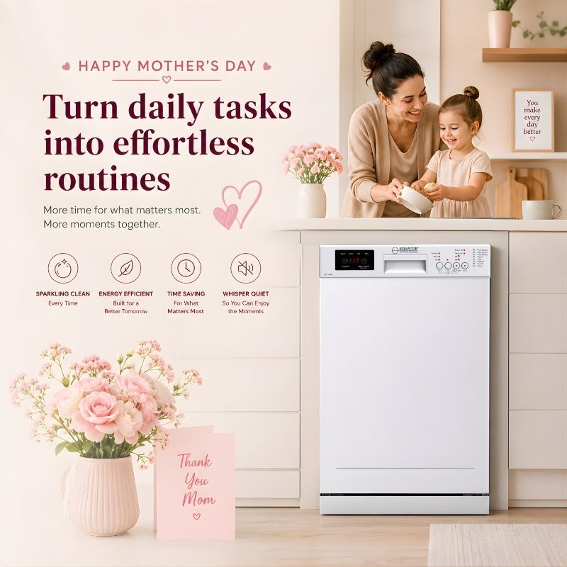 Equator 18 Inches Built-In Dishwasher 8 Place Settings & 8 Wash Programs in (color)