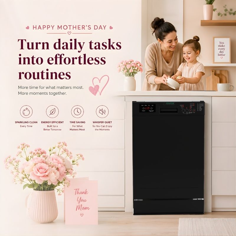 Equator 18 Inches Built-In Dishwasher 8 Place Settings & 8 Wash Programs in (color)