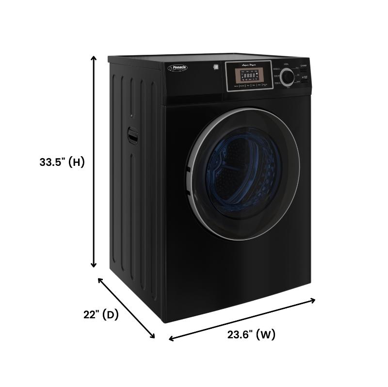 PREMIUM Compact 24 inch VENTED Dryer w/Washer SOCKET 3.1cf/13lb SENSOR 110V Black