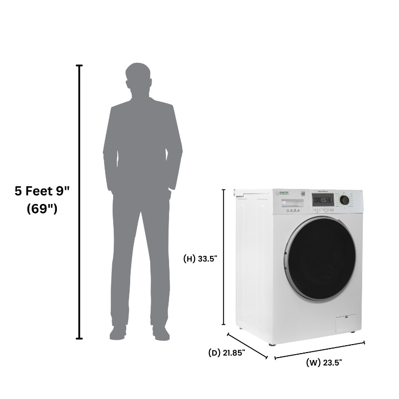 Equator Compact Washer 1.57cf/13lbs POWER WASH 15 Programs 1200rpm 110V