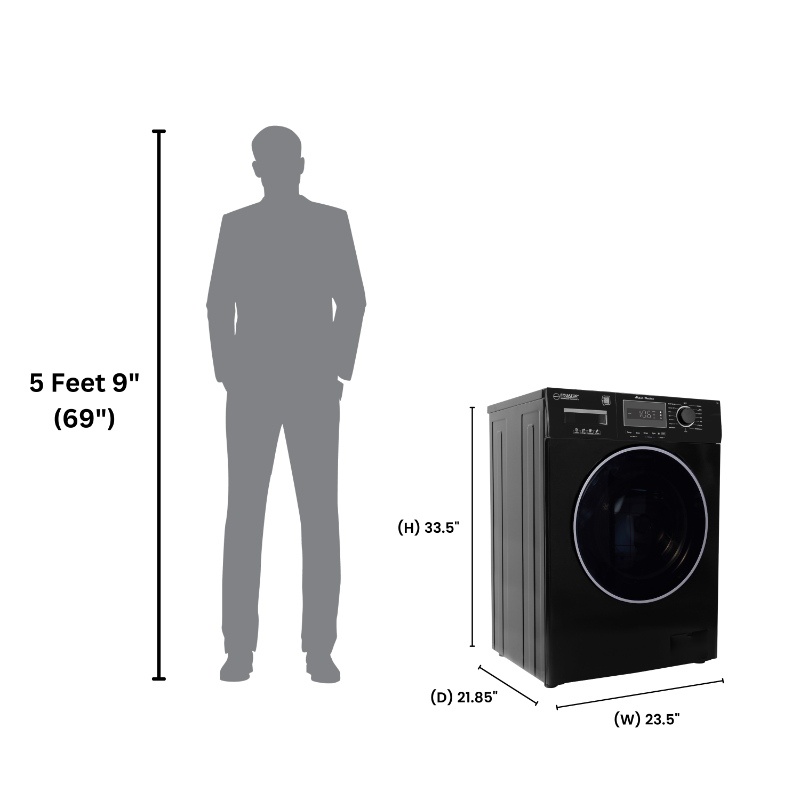 Equator Compact Washer 1.57cf/13lbs POWER WASH 15 Programs 1200rpm 110V