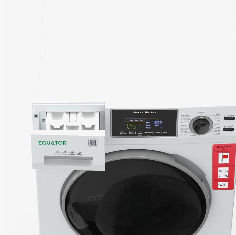 Equator 24” Advanced Washer 2.5 cf/26 lbs w/ PET Cycle TOUCH control 1400rpm 110V