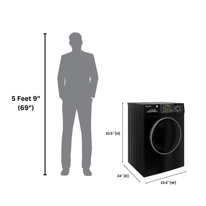 Equator Max All-in-One VENTED/VENTLESS Washer-Dryer 2.5 cf / 26 lbs 1400RPM 110V Black