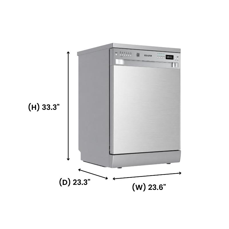 Equator 24 inch Freestanding Dishwasher - 14 Place Settings, 3rd Rack, Stainless Tub Stainless