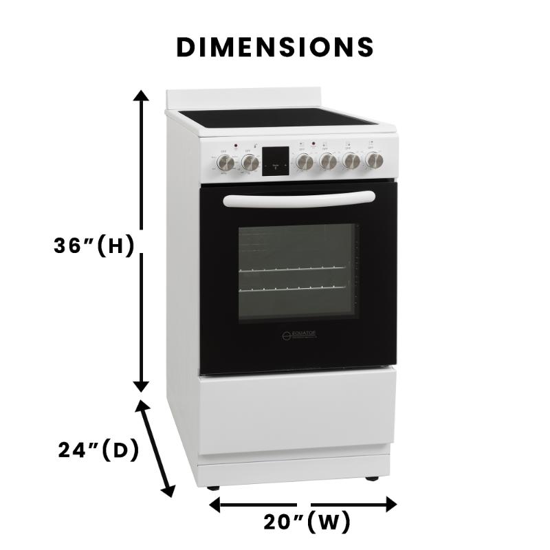 Equator 20 Electric Cooking Range 4 Ceramic Burner CONVECTION OVEN AIR FRYER SS