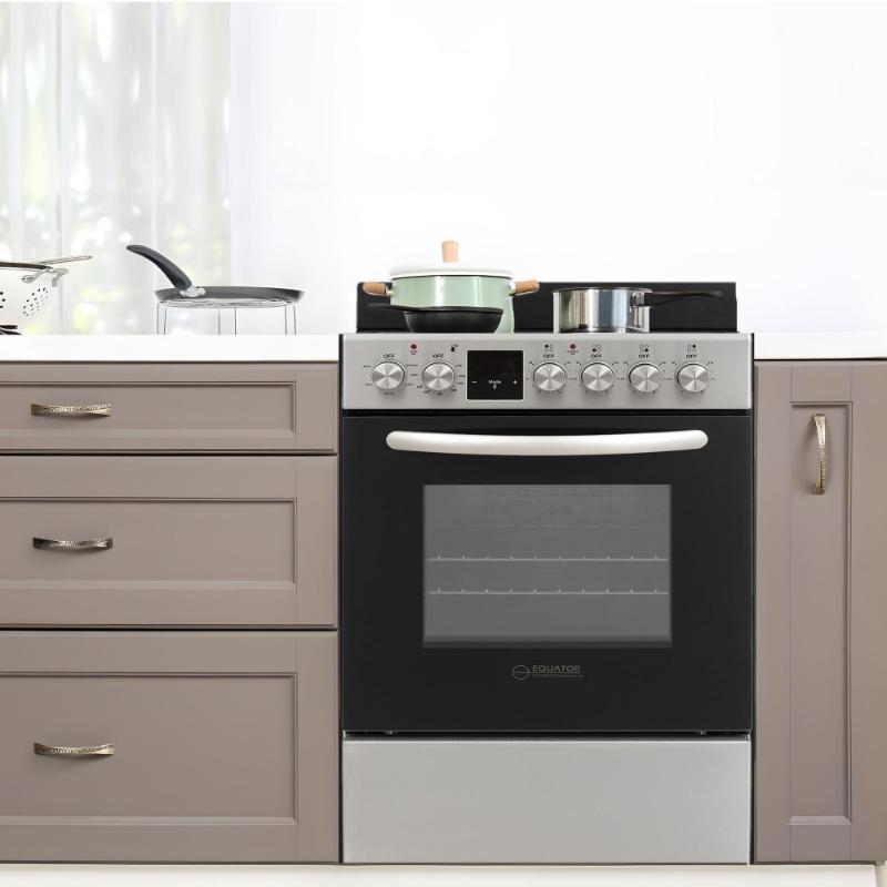 Equator 20 Electric Cooking Range 4 Ceramic Burner CONVECTION OVEN AIR FRYER SS Stainless