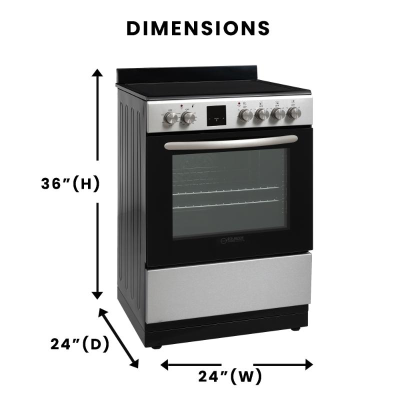 Equator 24 inch Freestanding Electric Cooking Range in Stainless with Convection Oven