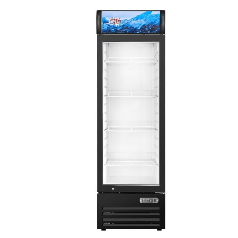 Equator-Vitlife 12.3 Cu Ft Commercial Merchandiser Refrigerator 1 Glass Door Upright Display Refrigerator with Adjustable Shelves LED Light and Canopy 33 F 41 F Auto Defrost ETL Listed