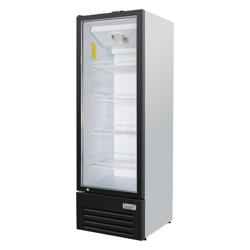 Equator-Vitlife 12.3 Cu Ft Commercial Merchandiser Refrigerator 1 Glass Door Upright Display Refrigerator with Adjustable Shelves LED Light and Canopy 33 F 41 F Auto Defrost ETL Listed