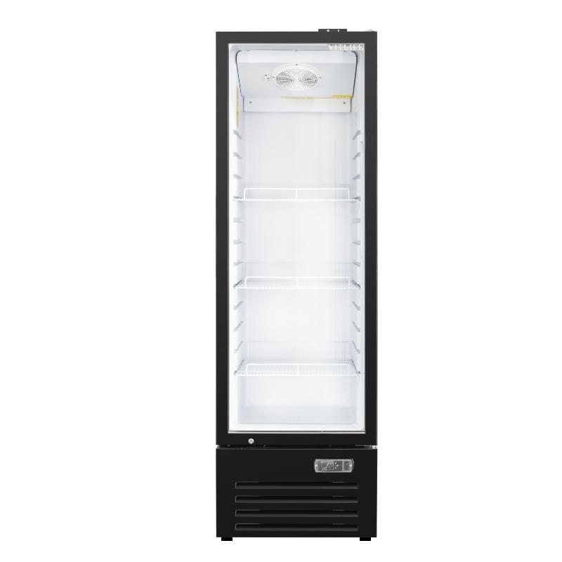 Equator-Vitlife 12.3 Cu Ft Commercial Merchandiser Refrigerator 1 Glass Door Upright Display Refrigerator with Adjustable Shelves LED Light and Canopy 33 F 41 F Auto Defrost ETL Listed