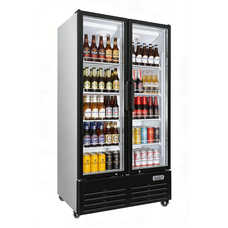 Equator-Vitlife 26.5 CF Commercial Merchandiser Refrigerator 2 Swing Glass Door Upright Display Refrigerator with Adjustable Shelves and LED Light 33 F 41 F Auto Defrost ETL Listed