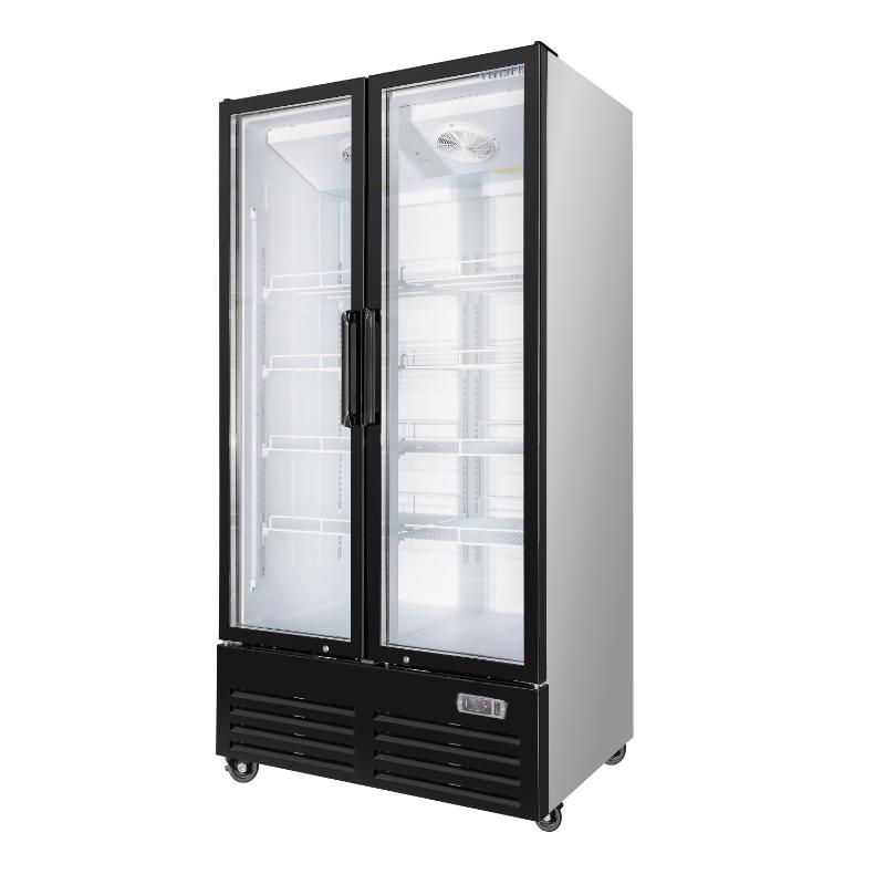 Equator-Vitlife 26.5 CF Commercial Merchandiser Refrigerator 2 Swing Glass Door Upright Display Refrigerator with Adjustable Shelves and LED Light 33 F 41 F Auto Defrost ETL Listed