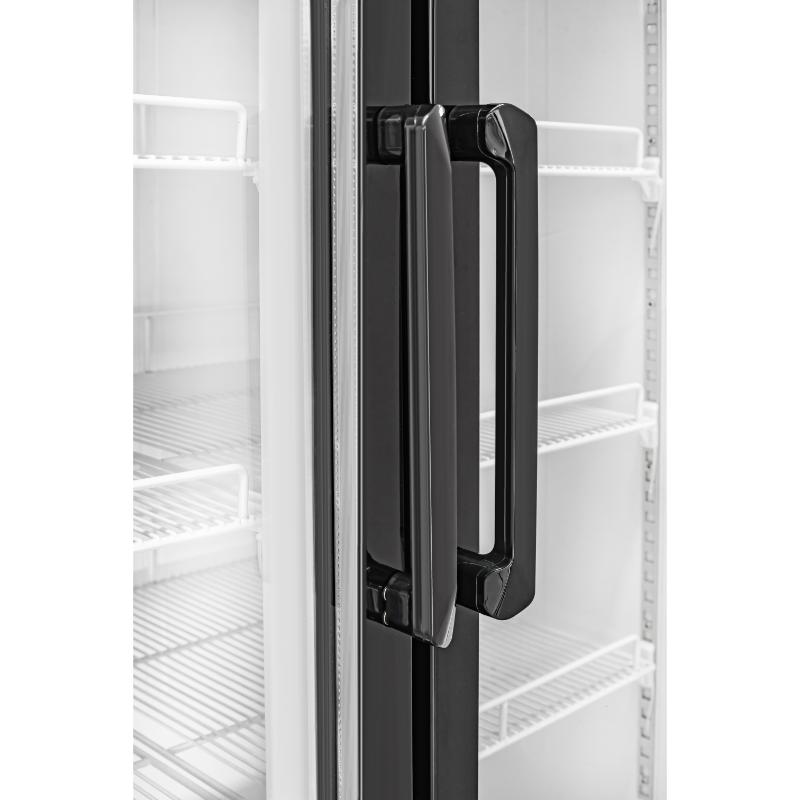 Equator-Vitlife 35.3 CF Commercial Merchandiser Refrigerator 2 Swing Glass Door Upright Display Refrigerator with Adjustable Shelves LED Light and Canopy 33 F 41 F Auto Defrost ETL Listed