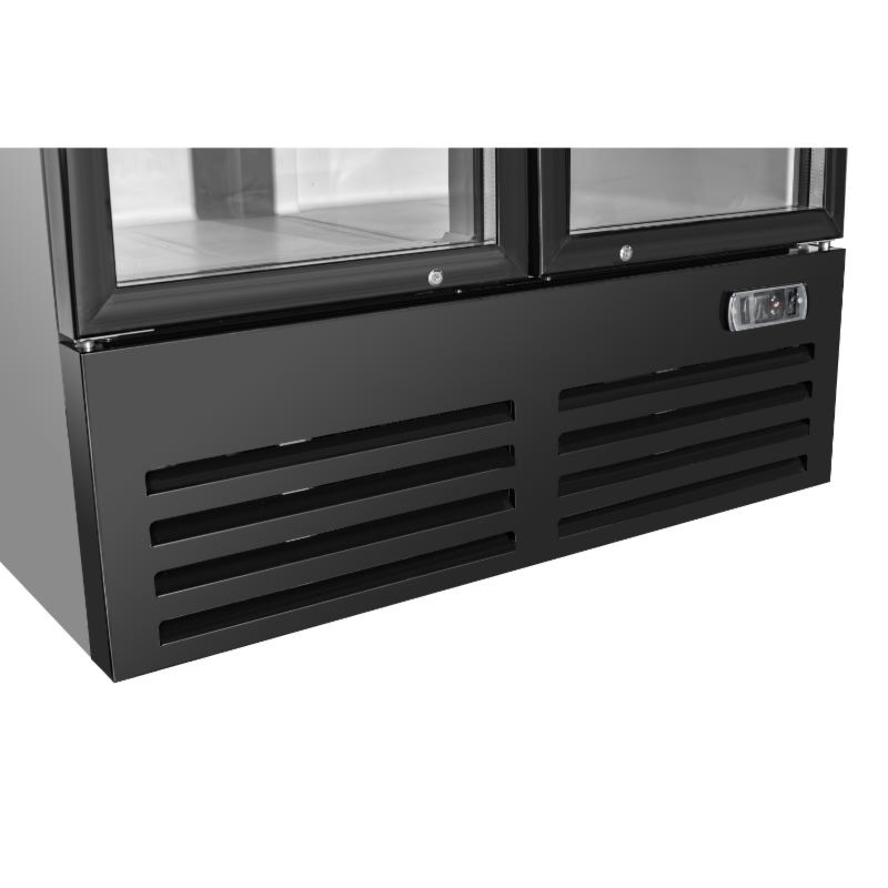 Equator-Vitlife 35.3 CF Commercial Merchandiser Refrigerator 2 Swing Glass Door Upright Display Refrigerator with Adjustable Shelves LED Light and Canopy 33 F 41 F Auto Defrost ETL Listed
