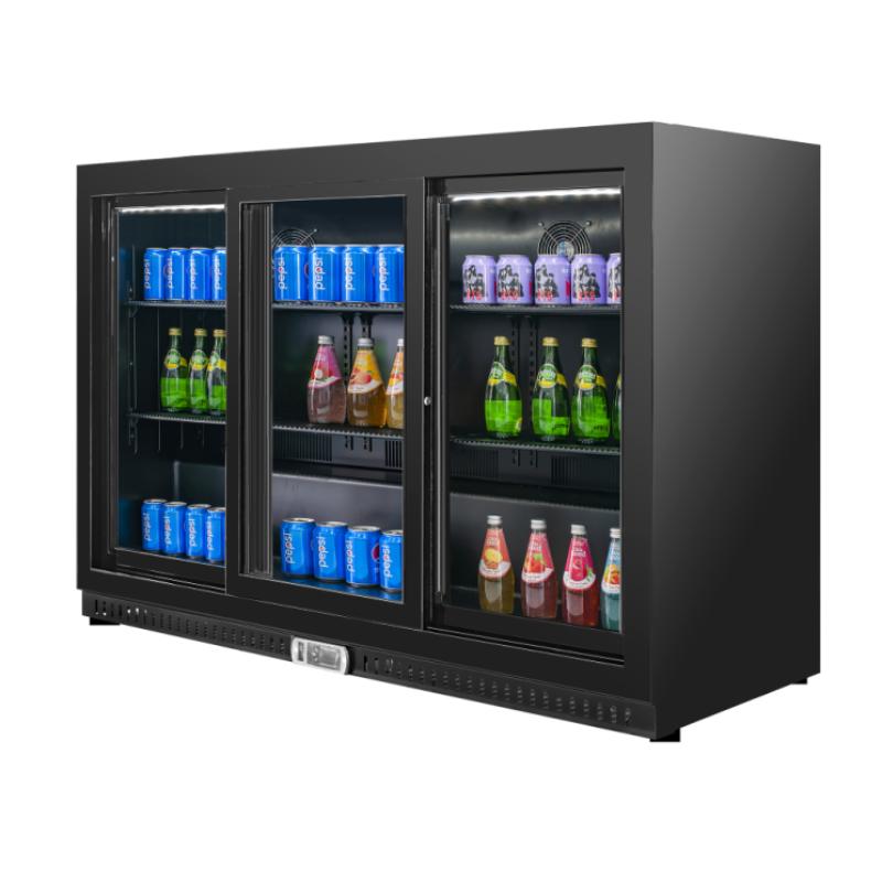 Equator-Vitlife Back Bar Cooler with 3 Sliding Glass Doors 11.6 Cu Ft 53 Wide Under Counter Beverage Refrigerator with LED Commercial Bar Fridge for Beer Wine Soda for Kitchen Shop Bar ETL Listed