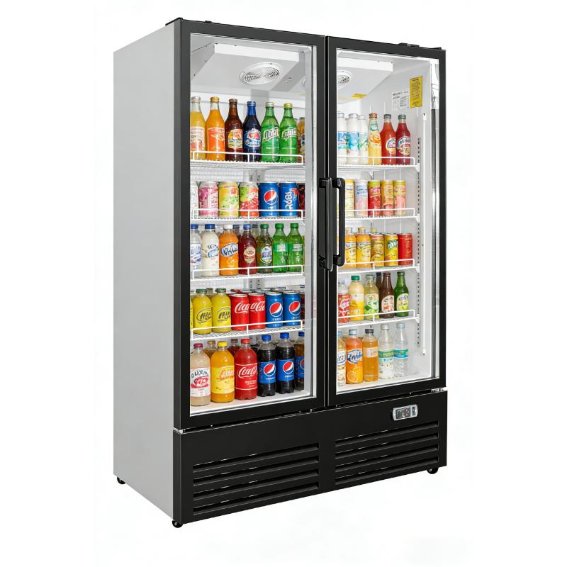 Equator Vitlife 36 Cu Ft Commercial Merchandiser Refrigerator 2 Swing Glass Door Upright Display Refrigerator with Adjustable Shelves and LED Light 33 F 41 F Auto Defrost ETL Listed