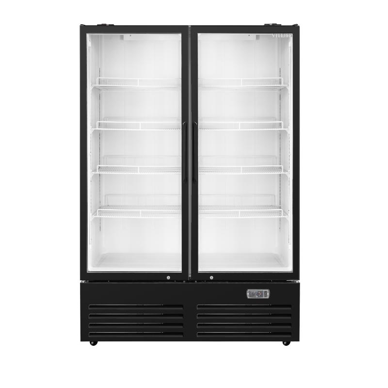 Equator Vitlife 36 Cu Ft Commercial Merchandiser Refrigerator 2 Swing Glass Door Upright Display Refrigerator with Adjustable Shelves and LED Light 33 F 41 F Auto Defrost ETL Listed
