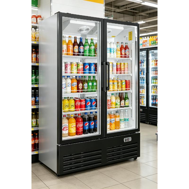 Equator Vitlife 36 Cu Ft Commercial Merchandiser Refrigerator 2 Swing Glass Door Upright Display Refrigerator with Adjustable Shelves and LED Light 33 F 41 F Auto Defrost ETL Listed