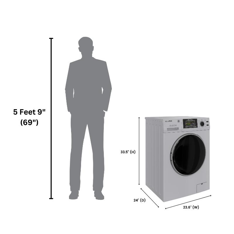 Equator Max All-in-One VENTED/VENTLESS Washer-Dryer 2.5 cf / 26 lbs 1400RPM 110V Silver