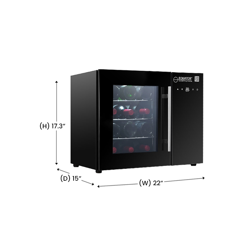 Equator Advanced Appliances 11-in W 18-Bottle Capacity Black Built-In  /freestanding Wine Cooler in the Wine Coolers department at